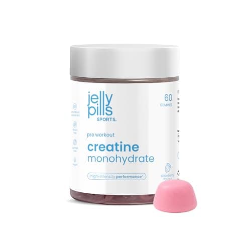 Detalle de Jelly Pills gominolas de Creatina Monohidrato pura (1,5 g por gummy, 60 veganas) sabor fresa