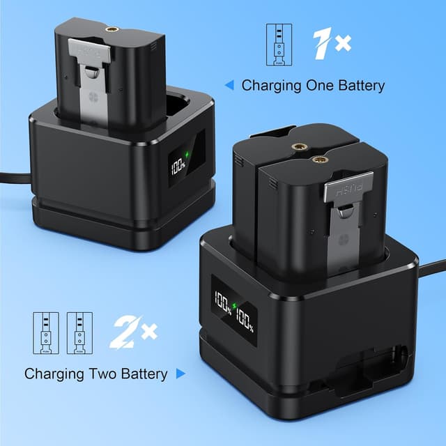 Detalle de Ersatz-Batterie für Ring Türglocke 2/3/4/3plus, Spotlight Cam & Stick Up Cam – 2er-Pack mit LED-Digitalanzeige