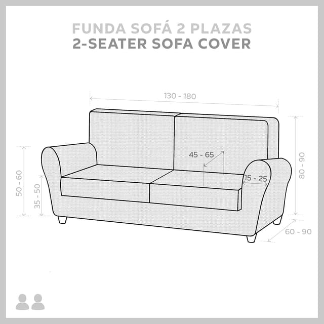 Detalle de Textilhome Copridivano 2 posti con braccioli bianco, fodera elasticizzata antigraffio per gatti