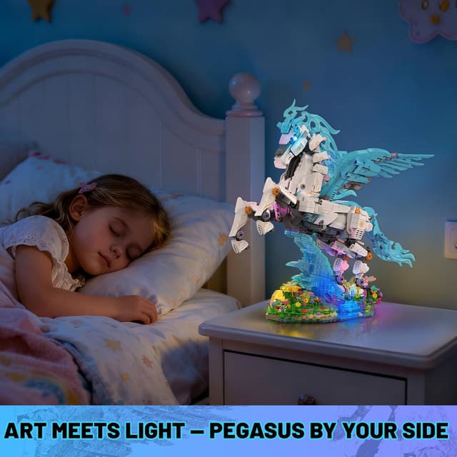 Thumbnail 6 de JMBricklayer Pegasus 70015 building toy set with light (1,615-piece flying horse model)