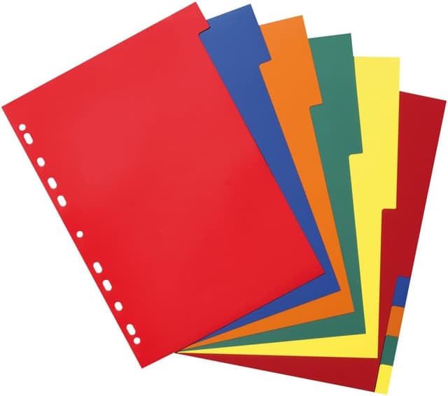 Detalle de Herlitz Ringbuch-Register A4 (10-teilig) mit Indexblatt und blanken 5-farbigen Trennblättern