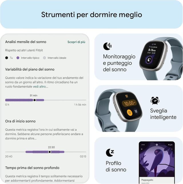 Detalle de Fitbit Versa 4 fitness, GPS e batteria 6 giorni