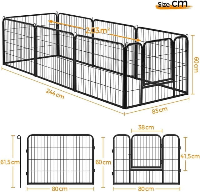 Thumbnail 2 de Yaheetech Welpenauslauf 8×80×60 cm