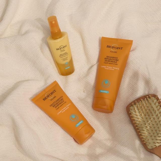 Detalle 2 de Biopoint Solaire Trattamento Riparatore Doposole per Capelli con Vitamina E, 150 ml