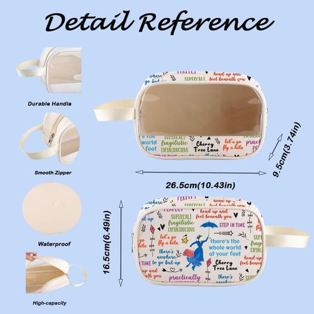 Detalle de Mary Poppins Musical Tote Bag (merch with quote) – 33 x 22 cm polyester everyday carry