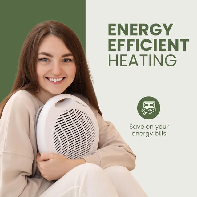 Detalle 2 de Coselena 2kW Electric Fan Heater with Thermostat, Frost Watch & Cooling Function (White)