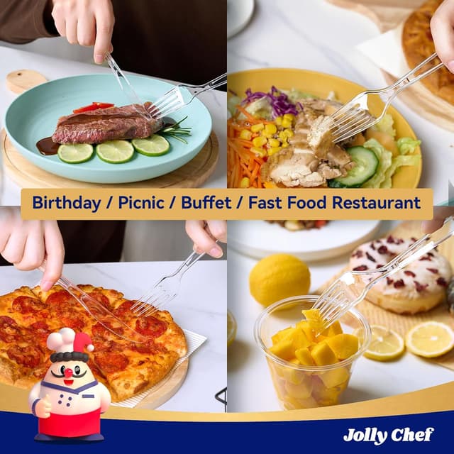 Thumbnail 5 de JOLLY CHEF 300 Count 7.1" Plastic Forks