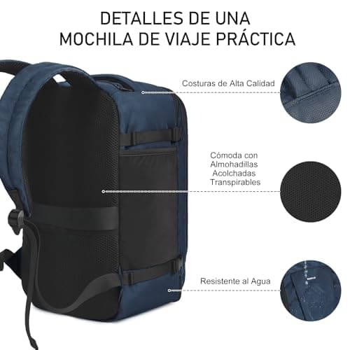 Thumbnail 8 de ECOHUB Mochila de cabina para Ryanair de 40x20x25 cm (20L) con 13 compartimentos y tejido PET reciclado