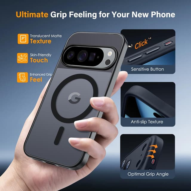 Detalle de Filoto Magnetic Case for Google Pixel 10/10 Pro (MagSafe compatible) — translucent matte shockproof cover