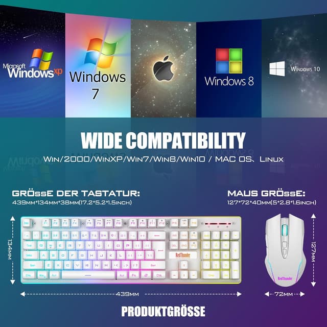 Thumbnail 6 de RedThunder K10 kabelloses Gaming Set 3200 DPI