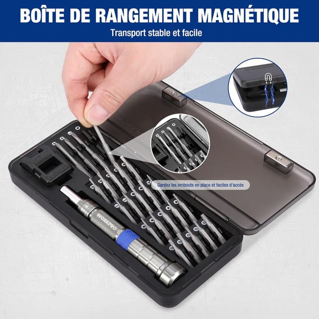 Thumbnail 6 de WORKPRO Kit de tournevis de précision 26 pièces avec embouts magnétiques