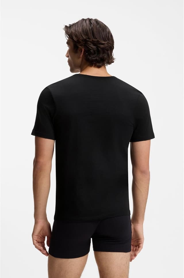 Detalle 2 de BOSS Herren T-Shirt VN 3er-Pack im Regular Fit – Logo-Stickerei, weich & atmungsaktiv