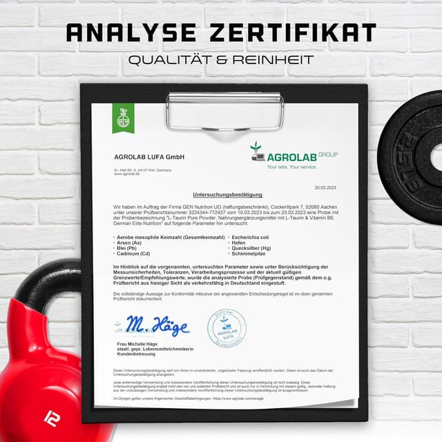 Thumbnail 6 de German Elite Nutrition Taurin Pulver (L-Taurin) – 500 g, vegan und ohne Zusätze