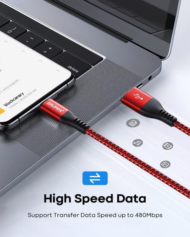 Detalle 2 de USB-C Charger Cable 2m 3-Pack (Nylon Braided, 3A Fast Charging) for Samsung Galaxy & LG, plus other USB‑C devices