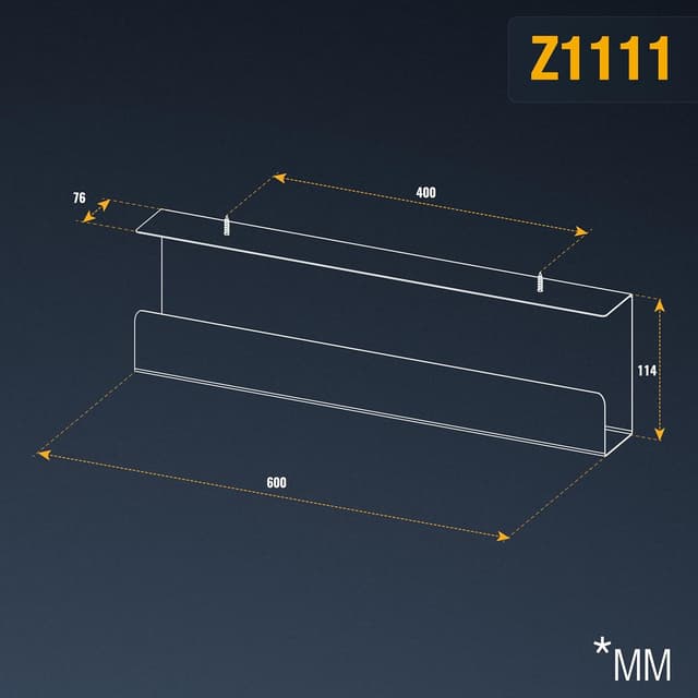 Thumbnail 5 de RICOO Z1110-G Canal de Cables para Escritorio, Aluminio, 110cm ⚡