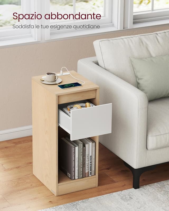 Thumbnail 6 de VASAGLE Comodino Stretto LED USB