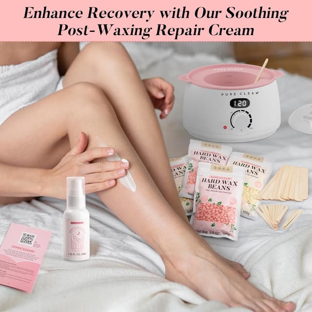 Thumbnail 5 de PURECLEAN Waxing Set – Schnell Aufheizender Digitaler Wax Maschine – 4 Packungen Wachsperlen, Nachwachslotion, Silikonschale – 59 Artikel für alle Haartypen – Gesicht, Brazilian Bikinizone, Körper
PURECLEAN Waxing Set – Schnell Aufheizender Digi…