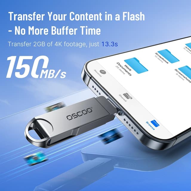 Detalle de OSCOO 32GB USB 3.1 dual USB-C USB-A drive