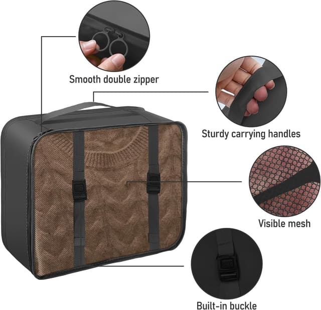 Detalle 2 de 10-piece Packing Cubes set for suitcases – travel organiser bags for clothes, shoes and toiletries