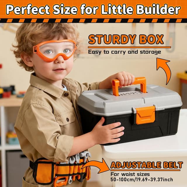 Detalle 2 de KidBloom Juguetes 50 piezas caja herramienta con taladro