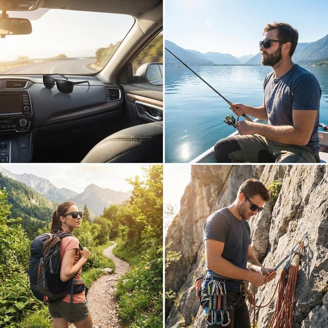 Detalle de Occhiali da sole Perfectmiaoxuan con lenti polarizzate UV400, TR90 e antiriflesso