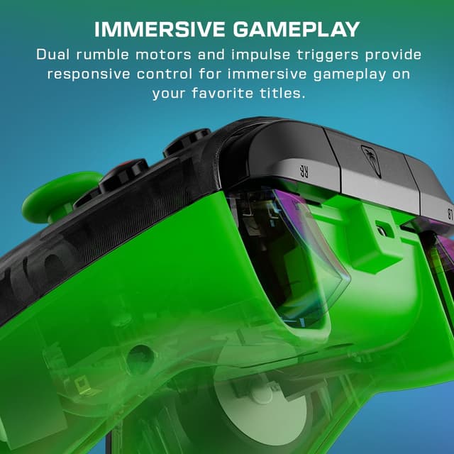 Detalle de Turtle Beach Rematch Core Ghost (Schwarz Camouflage/Grün) – Wired Gaming-Controller für Xbox Series X|S, Xbox One & Windows-PCs
