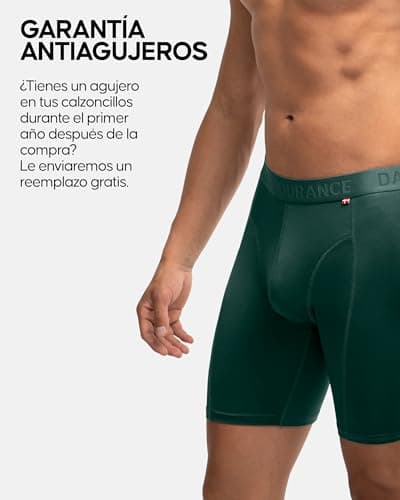 Detalle de DANISH ENDURANCE Calzoncillos bóxer deportivos para hombre (pack de 3) con pernera larga MC