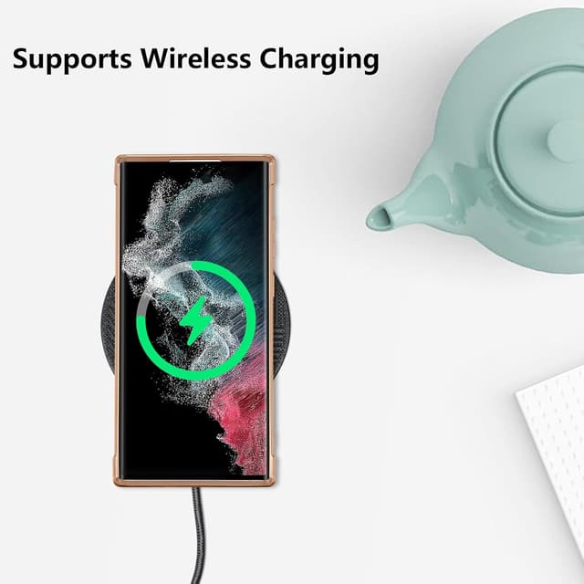 Detalle de ZTOFERA Handyhülle für Samsung Galaxy S22 Ultra 5G (6,8 Zoll) – Silikon-Schutzhülle mit Herzmuster, stoßfest, Schwarz