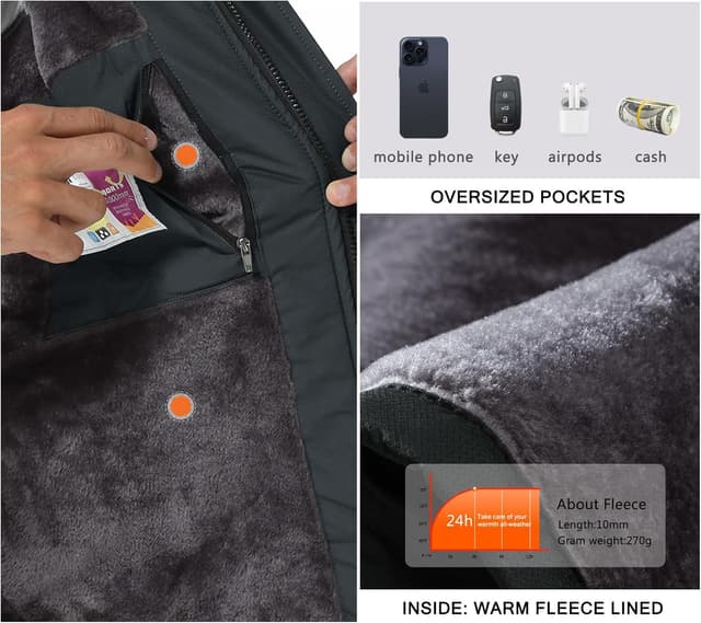 Thumbnail 5 de SPOSULEI Mens Skiing Jacket Waterproof Windproof