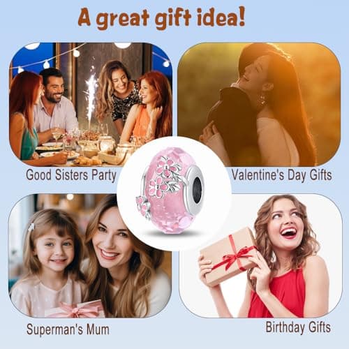 Detalle 2 de HappyStar charm plata 925 flor de rosa