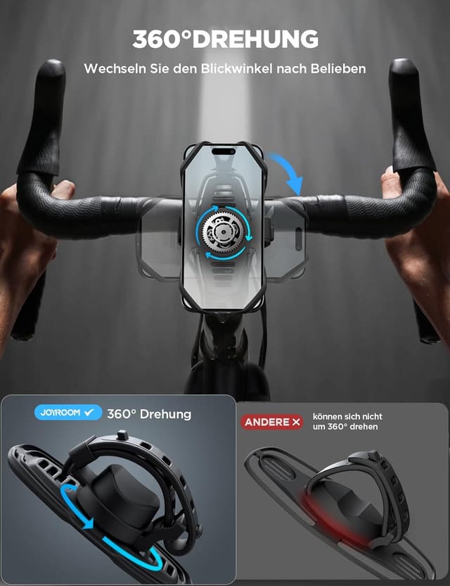 Detalle 2 de JOYROOM Handyhalterung Fahrrad 360° für 4,0–7,2 Zoll