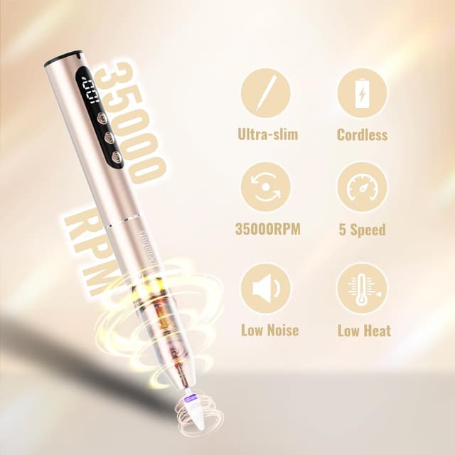 Detalle 2 de Denabuty Nagelfräser kabellos 35000 U/Min 12 in 1