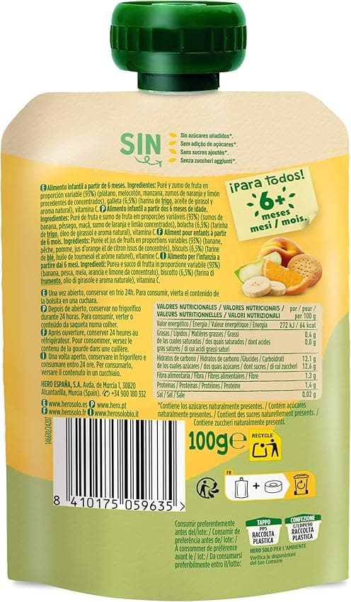 Thumbnail 3 de Hero Baby Mi Fruta Bolsitas de Fruta y Galleta 🍊🍌👶 Pack 18