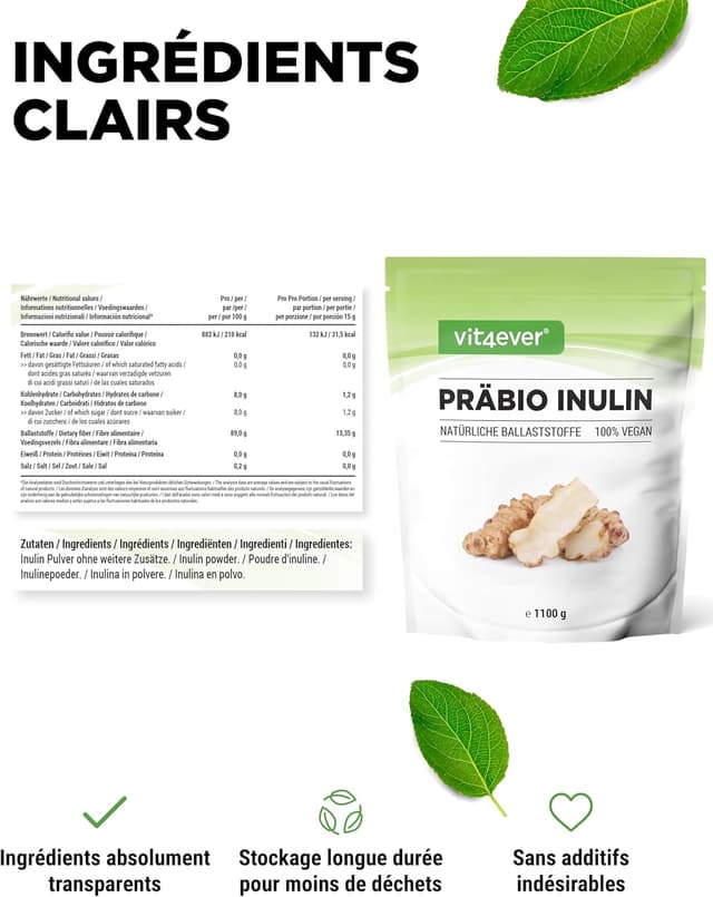 Thumbnail 4 de Poudre d'inuline prébio 1100 g - fibre élevée