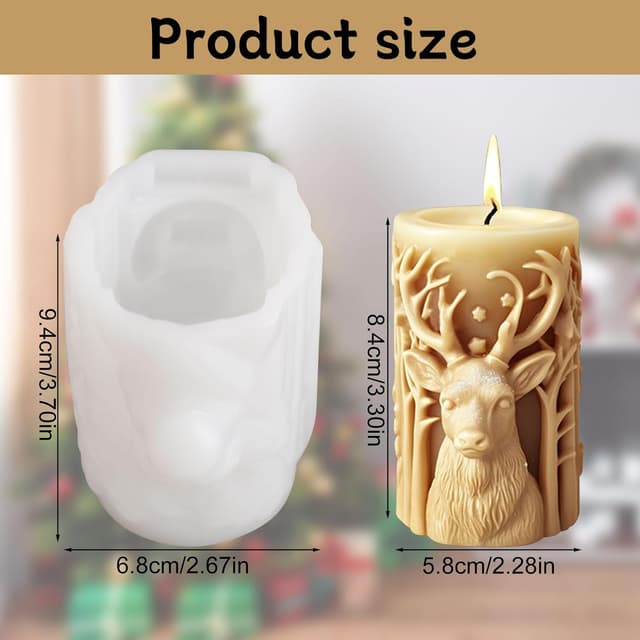 Thumbnail 1 de WANDIC Christmas Elk Silicone Mold 1 piece 🕯