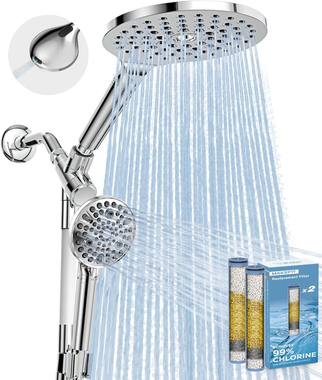 Imagen de MakeFit Dual Filtered Rain Shower Head Combo en OfertitasTOP