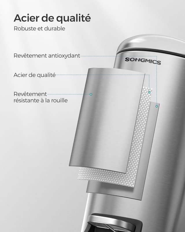 Thumbnail 6 de SONGMICS LTB10NL poubelle salle de bain 10 L