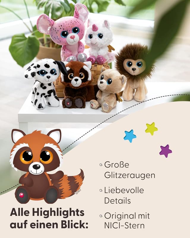 Detalle 2 de NICI GLUBSCHIS Roter Panda Robidu Kuscheltier 15 cm (49692) – weich zum Kuscheln & Verschenken
