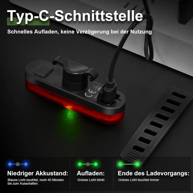 Thumbnail 4 de toptrek Rücklicht Fahrrad Sichtweite 200 Metern