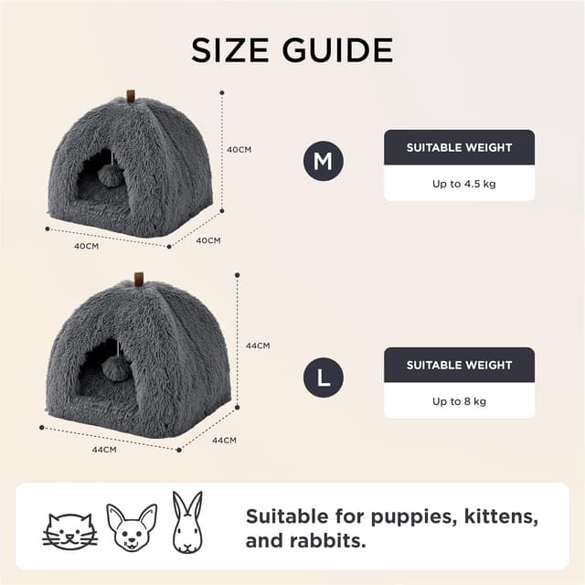 Thumbnail 4 de Bedsure Cat Cave Bed Igloo 40x40x40cm