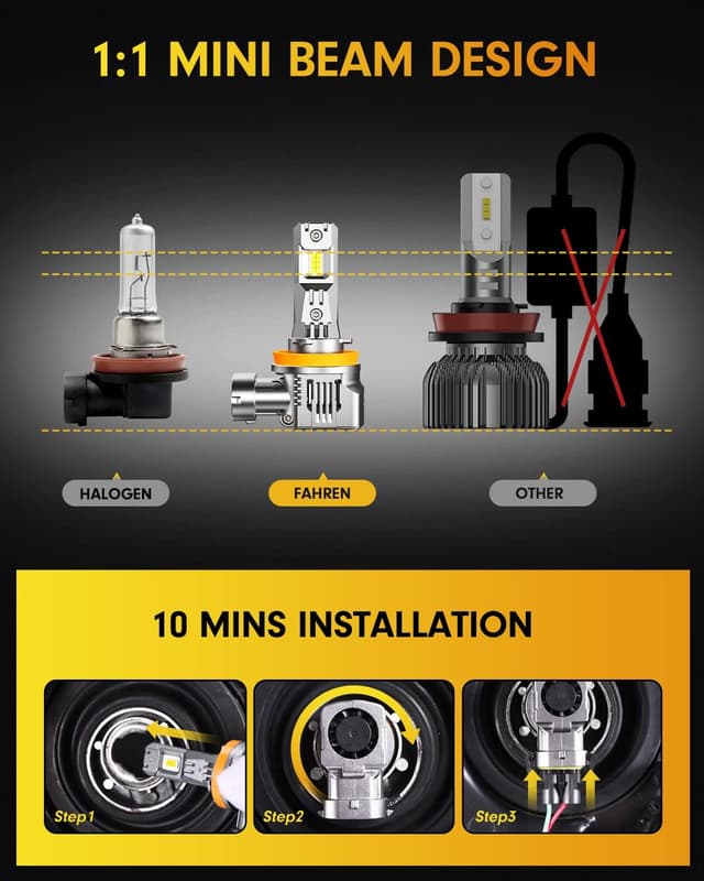 Thumbnail 5 de FAHREN 9005/HB3 H11/H8/H9 160000LM LED Bulbs