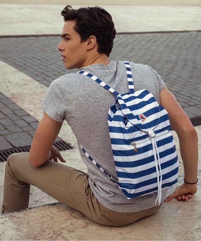 Detalle de INVICTA Zaino MINISAC NEXT richiudibile e tascabile a righe – 8 L, per viaggio e tempo libero