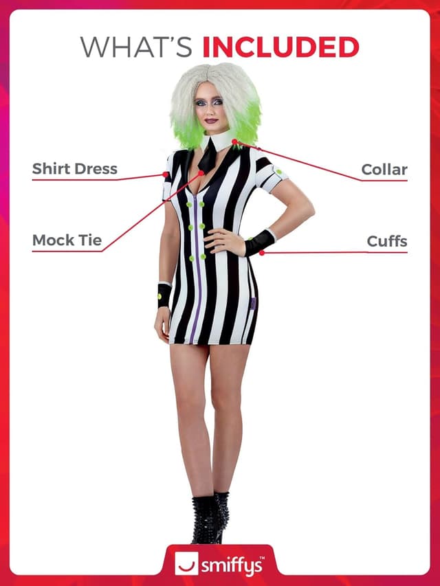 Detalle 2 de Smiffys Beetlejuice Erwachsenenkostüm 33"