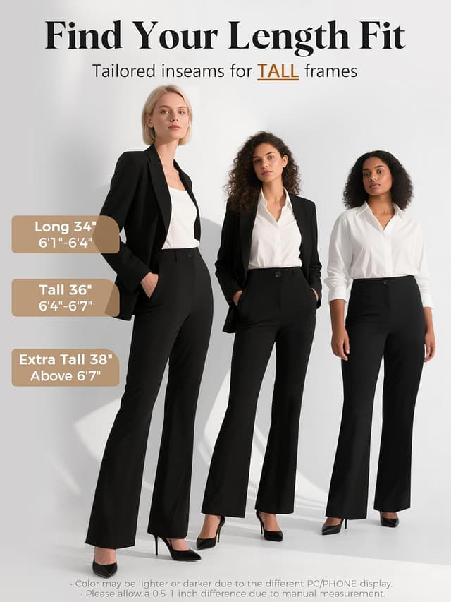 Thumbnail 3 de Tallemon Tall Women’s Bootcut Dress Pants (34/36/38 Inseam) — Stretch Office & Business Casual Slacks