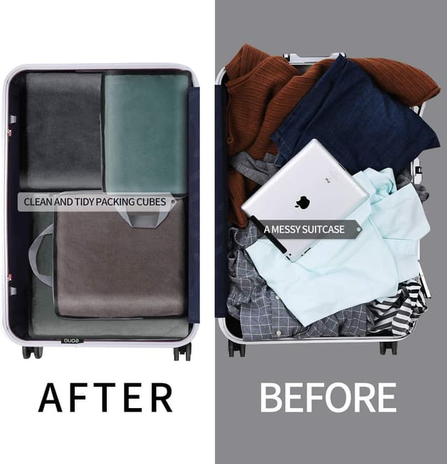 Detalle 2 de Eono Compression Packing Cube set da viaggio a compressione (cubi organizer valigia)