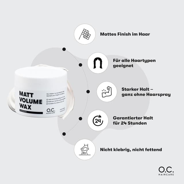 Detalle 2 de O.C. Haircare Mattes Volume Wax für 30 Tage