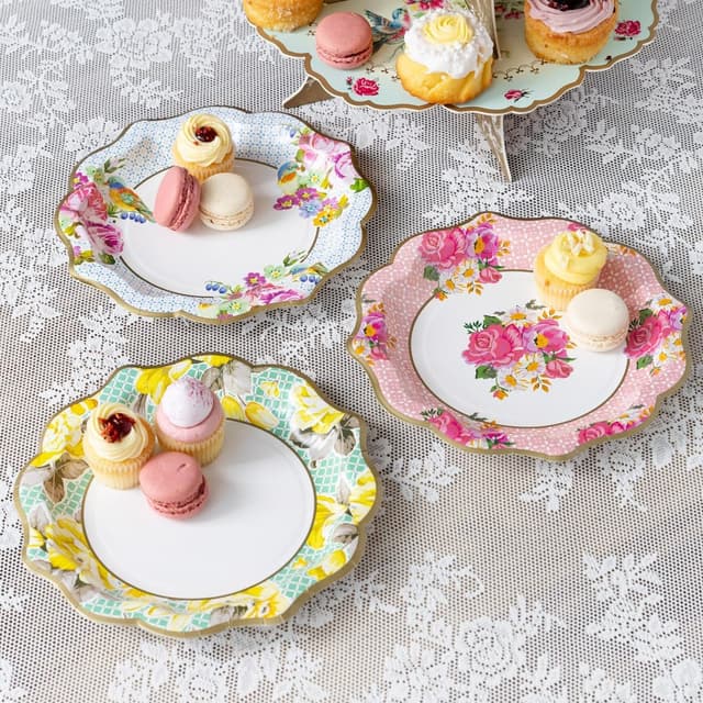 Imagen de Talking Tables Pack of 24 Afternoon Tea Vintage Floral Paper Plates 📅 en OfertitasTOP