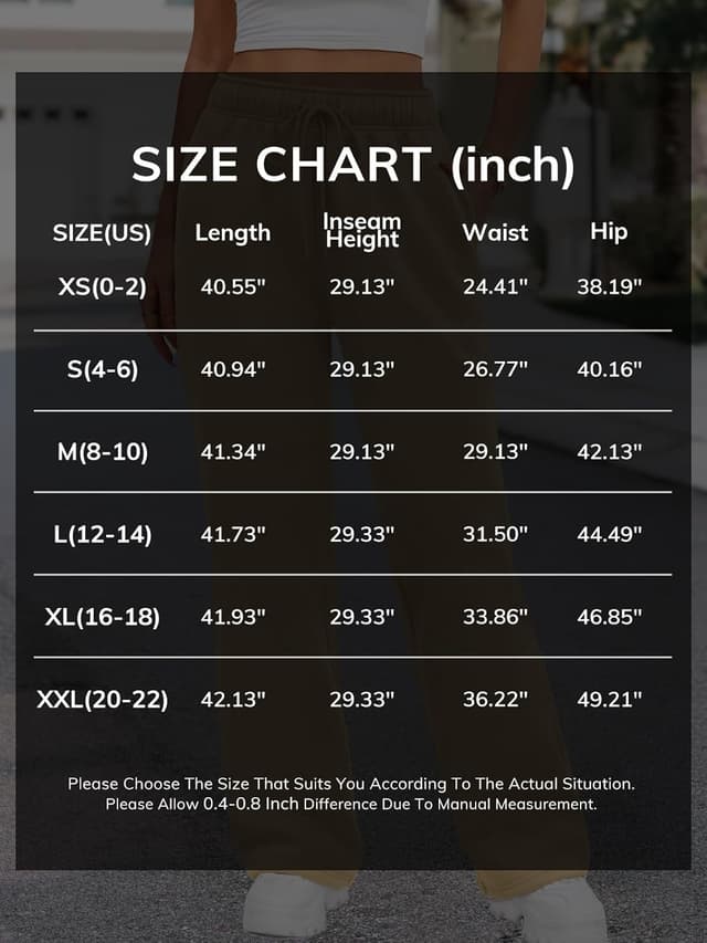 Detalle 2 de ATHMILE Women’s Fleece-Lined Baggy Sweatpants with Drawstring Waist and Straight-Leg Pockets