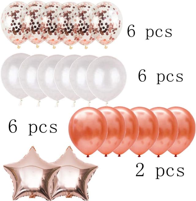 Thumbnail 4 de Rosegold Luftballons 25. Geburtstag Deko Set