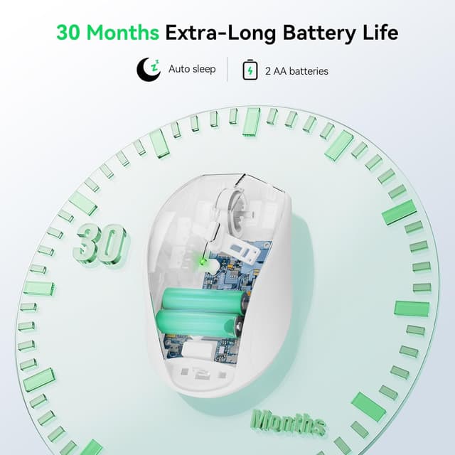 Thumbnail 5 de TECKNET kabellose Maus (2,4G, 4800 DPI) mit Nano-USB-Empfänger – Business Funkmaus für PC, Laptop & Büro